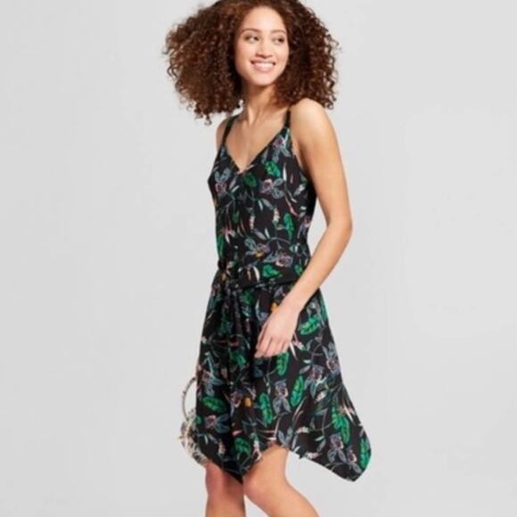 A New Day Women’s Tropical Handkerchief Hem Dress Size Large - Picture 1 of 10